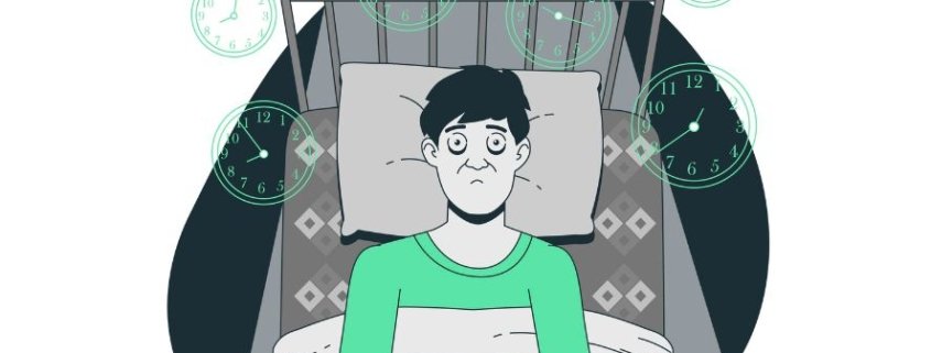 Person lays in bed wide awake, counting the hours until morning